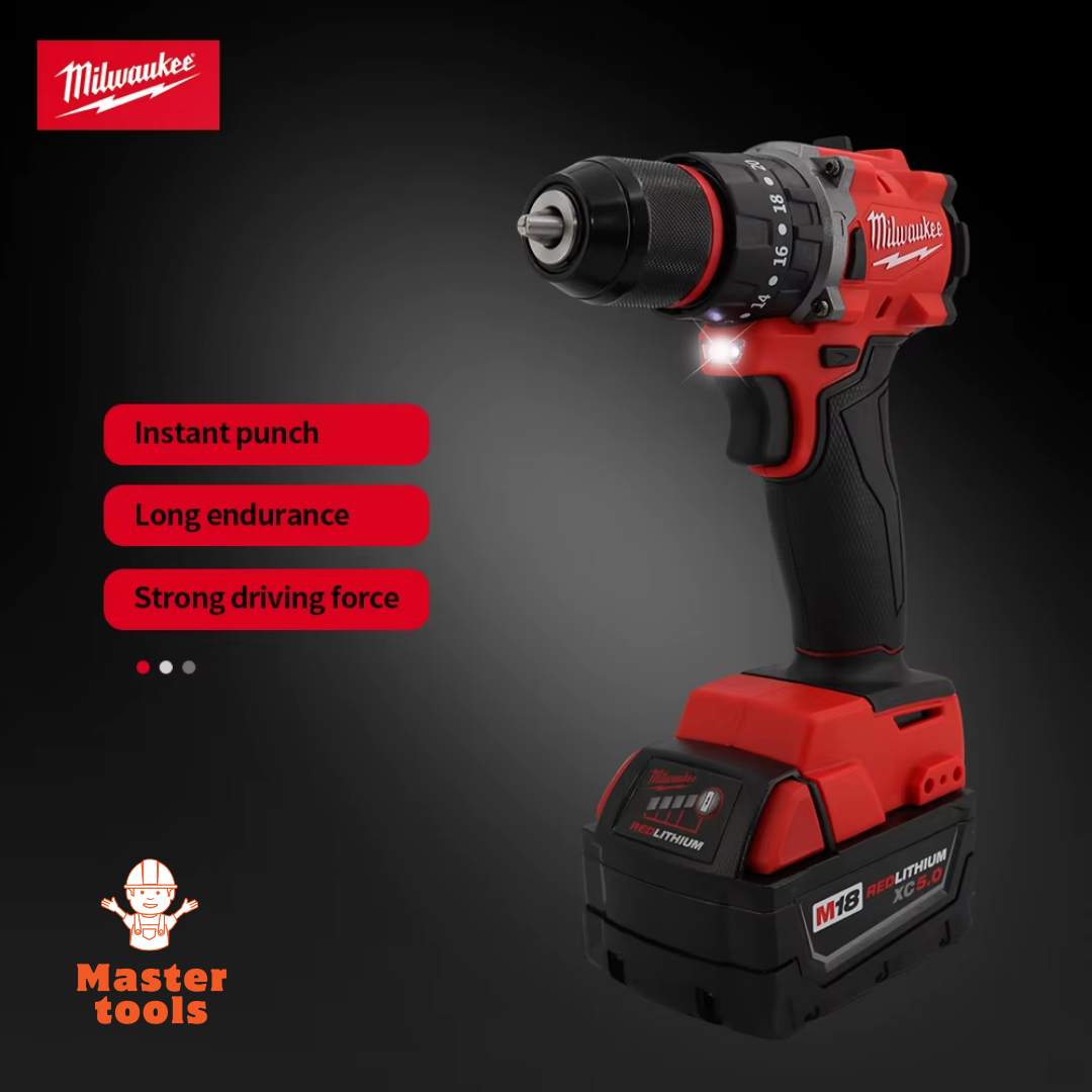 TALADRO INALÁMBRICO MILWAUKEE 36V Baterías de litio 36V 5.0Ah INCLUYE 74 PIEZAS