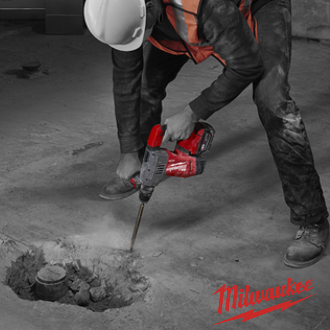 Rotomartillo Doble función, Milwaukee SDS PLUS - 2 Baterías de 5 Amp