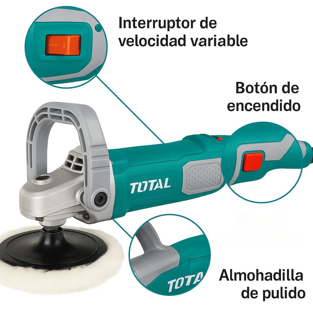 Polichadora TOTAL 1400W – Control y Potencia para Pulido Profesional - Original