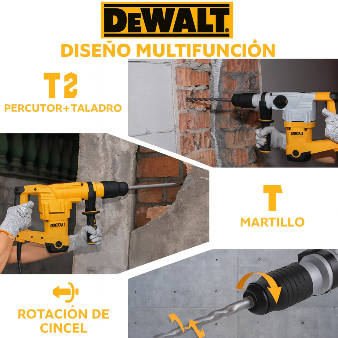 Rotomartillo Dewalt 1500W tecnologia SDS Plus