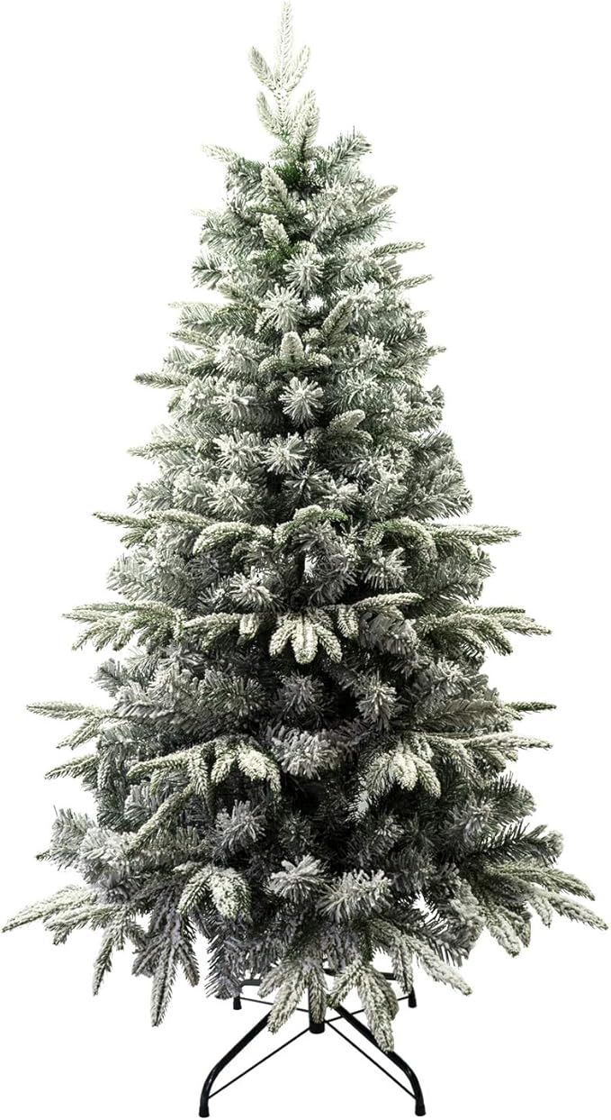 Árbol de Navidad Nevado Premium con Soporte Metálico