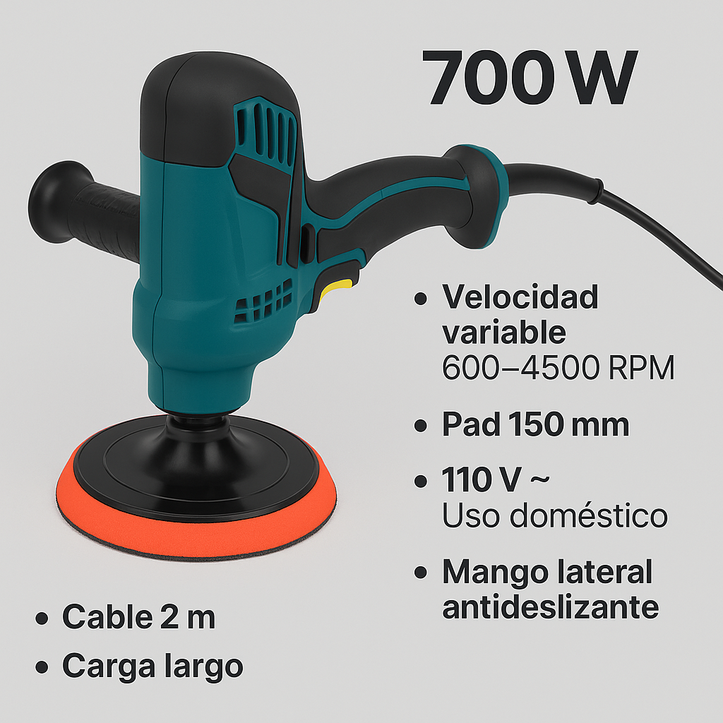 LIJADORA POLICHADORA VERTICAL 700 W Brillo Pro en Minutos