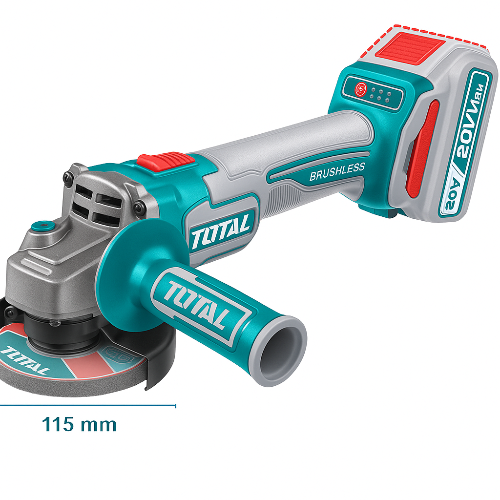 SET Inalámbrico TOTAL – Esmeril Angular + Taladro de Impacto 20V 2 BATERIAS - 100% Original