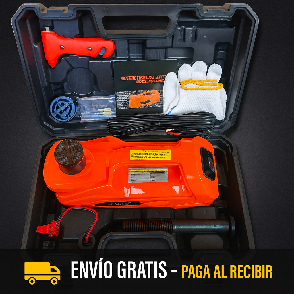 Gato Hidráulico Eléctrico 12V ZSD01-X (2 Ton) con Maletín | Elevación rápida y segura