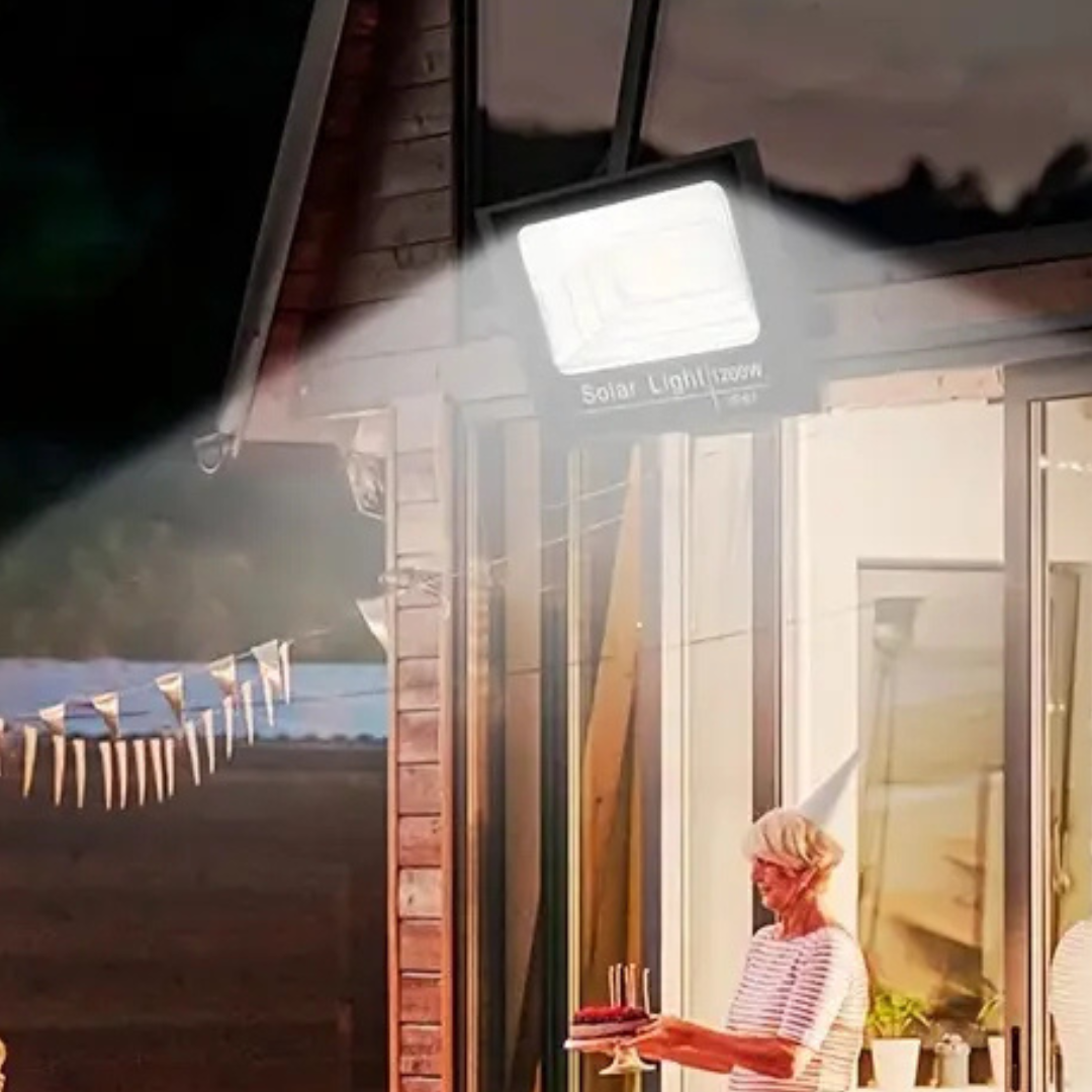 Reflector LED Recargable Solar 1200W – Grande y Potente 1 Año de garantia