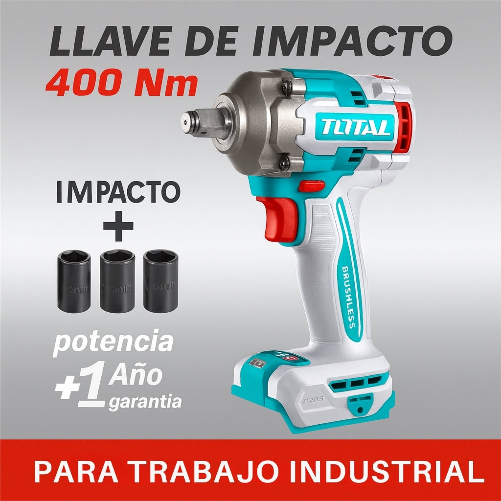 Combo Industrial 20V (5 en 1) – Taladro 66Nm + Llave de Impacto 400Nm + Pulidora 1000W + Rotomartillo 5000RPM + Linterna 5W – 2 Baterías 4.0Ah – 100% Original – 1 Año de Garantía Certificada