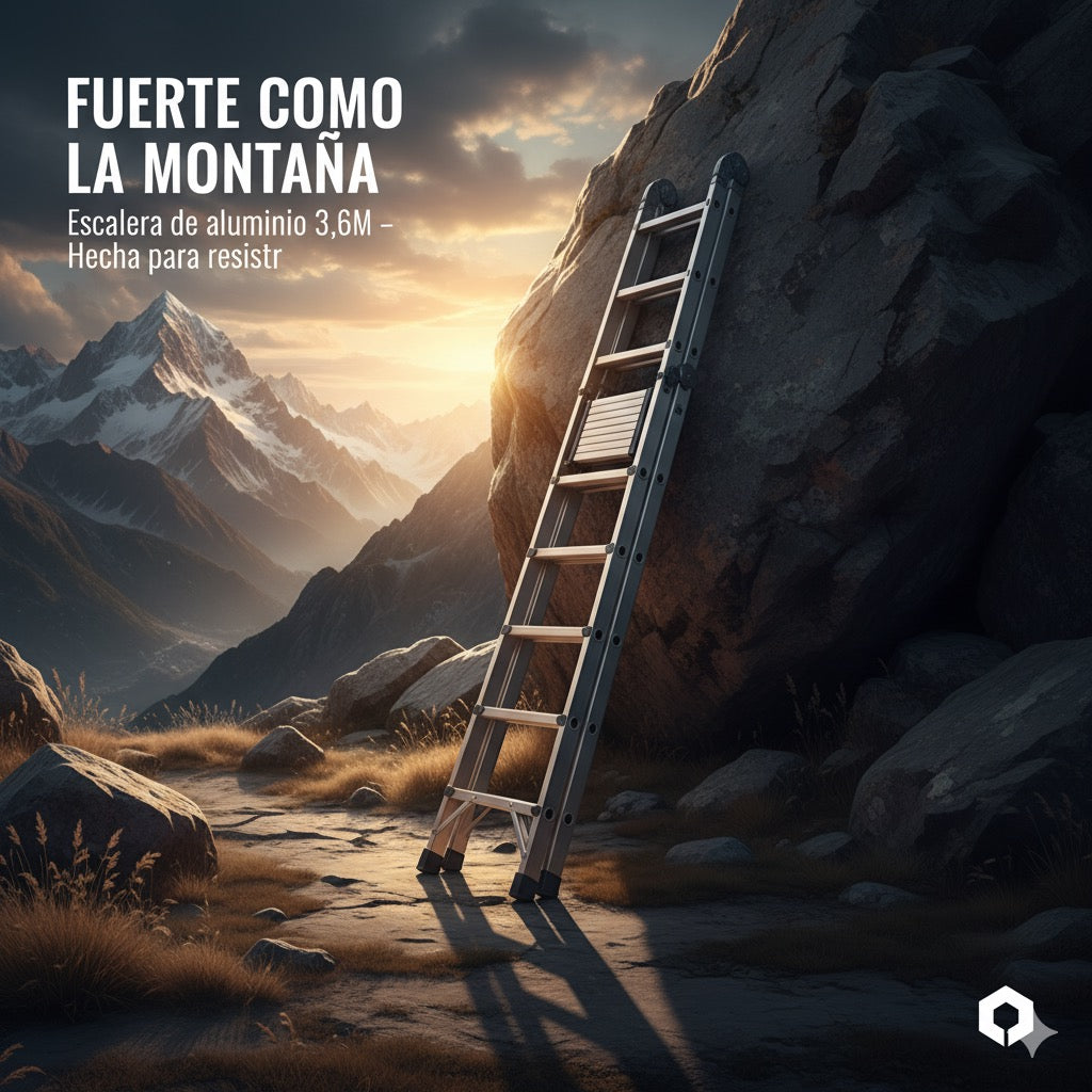 ⚡ ESCALERA DE ALUMINIO 12 PELDAÑOS – VERSATILIDAD Y SEGURIDAD - 3,6M de altura