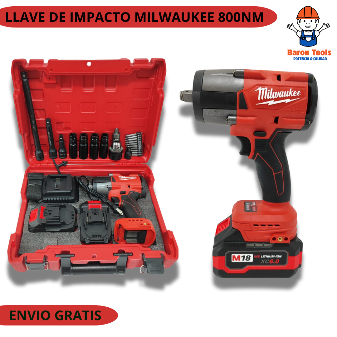 Llave de impacto Milwaukee 800nm de 1/2