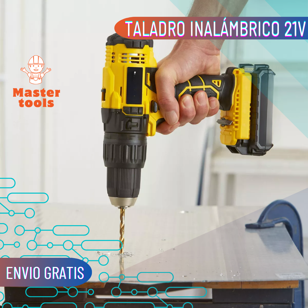 Taladro Inalámbrico 21V de Alta Potencia – Kit Profesional Todo en Uno