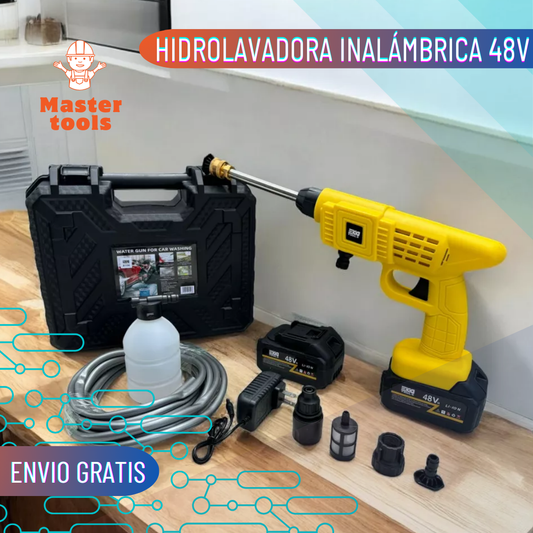 Hidrolavadora pulverizadora con 2 baterías de 48 v - color amarillo