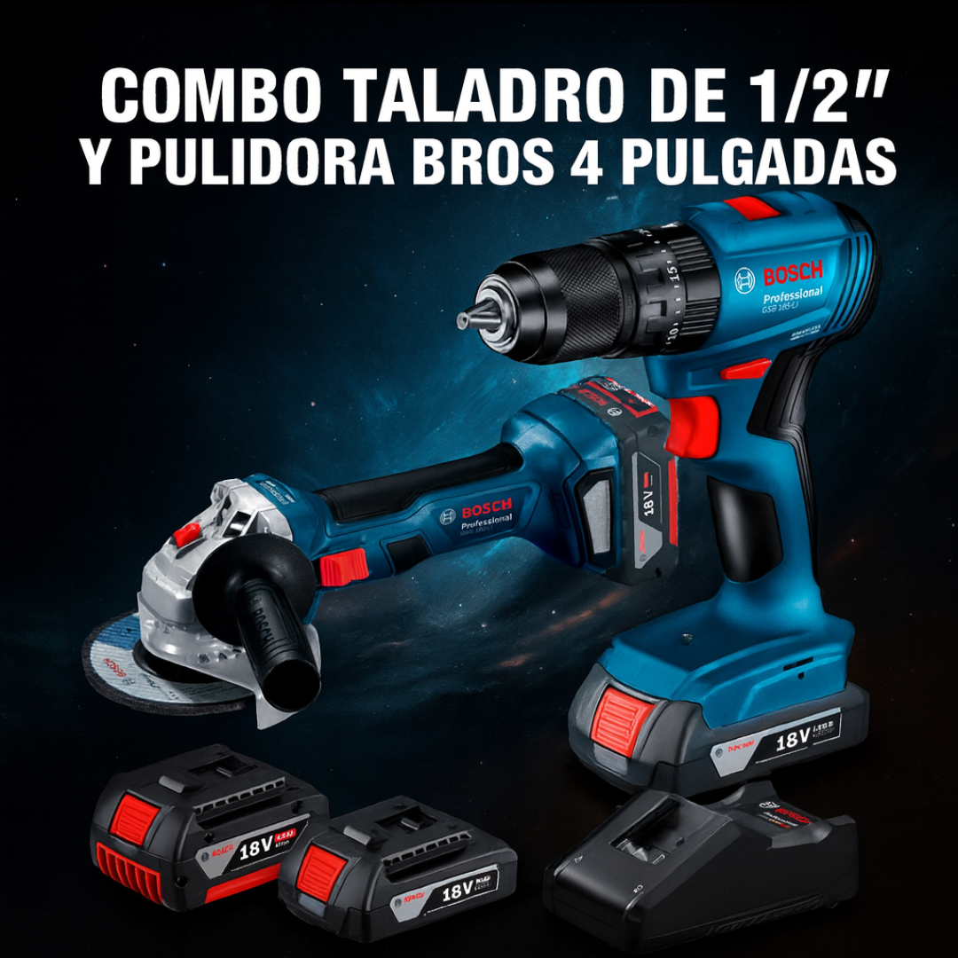 Combo Bosch Taladro 1/2 Y Pulidora 5 Pulgadas