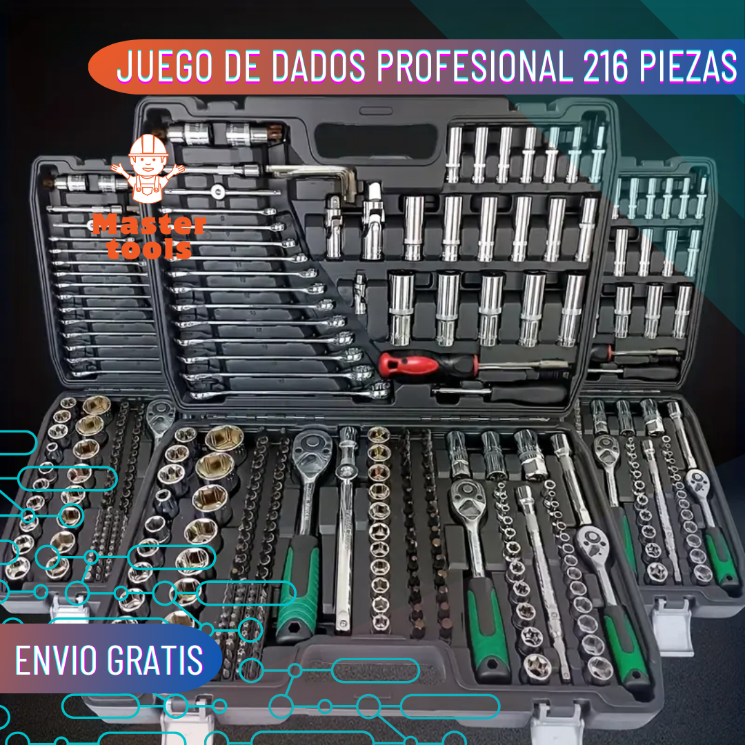 set de herramientas de 216 piezas - Forjadas para trabajó exigente
