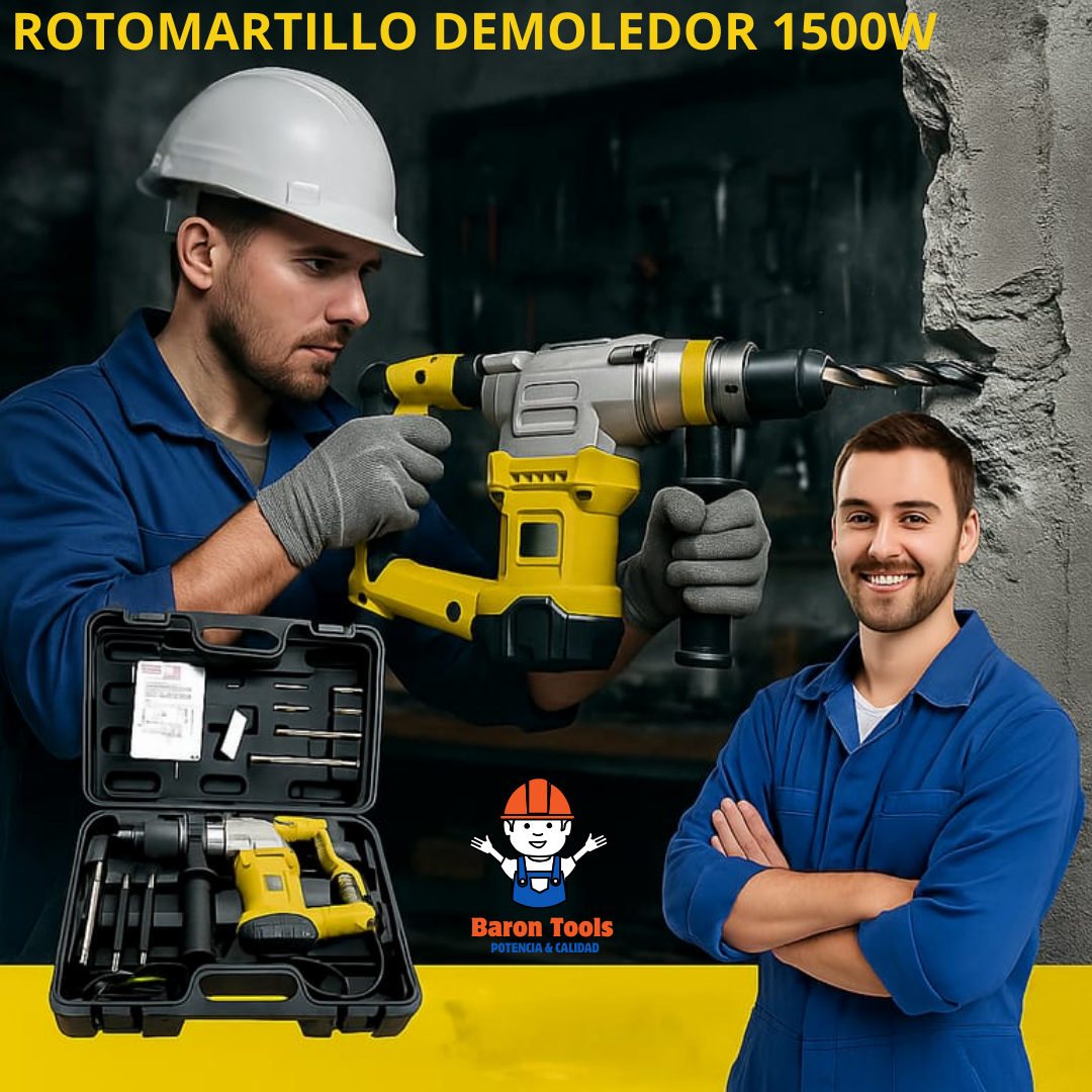Rotomartillo Demoledor 1500 w Tecnologia SDS Plus