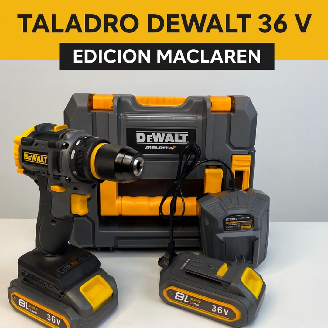 Taladro inalámbrico DeWalt 36V – Edición McLaren (3/8")