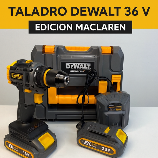 Taladro inalámbrico DeWalt 36V – Edición McLaren (3/8")