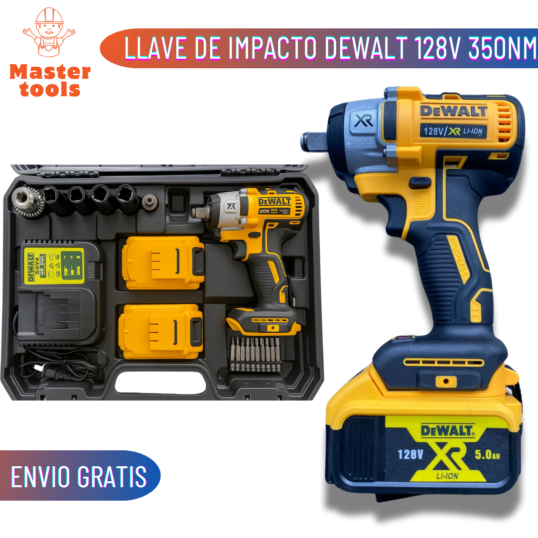 Llave de Impacto DEWALT 128 v – 350 Nm 1/2