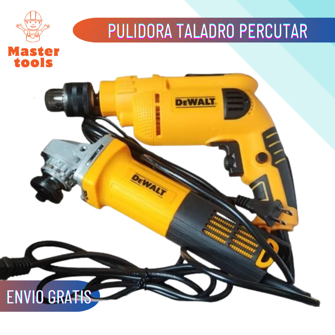 COMBO TALADRO PERCUTOR 1/2 + PULIDORA 4"1/2 DE 6 VELOCIDADES