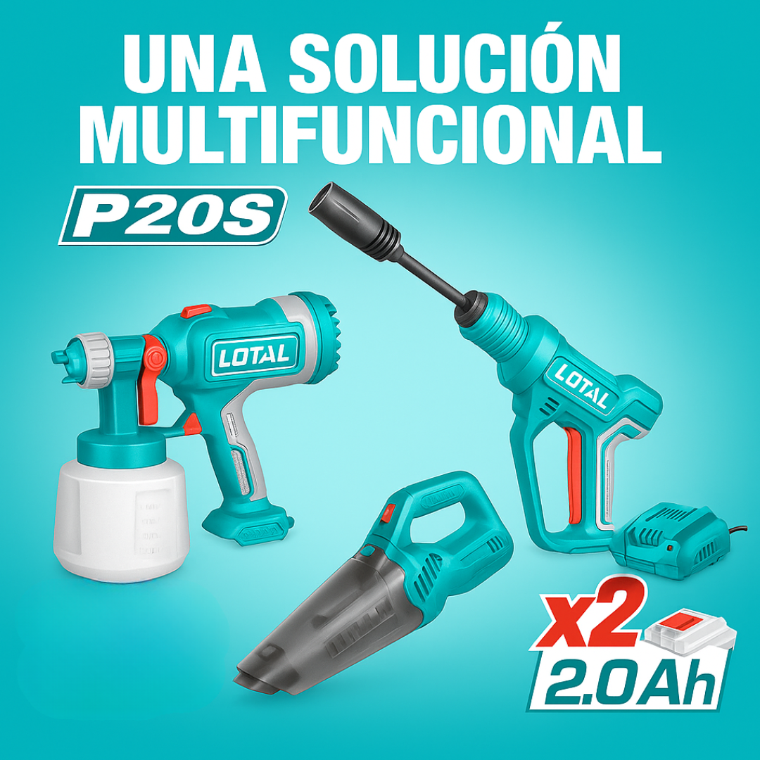 🧰 Combo TOTAL 3 en 1 – Aspiradora + Pistola de Pintura + Hidrolavadora Inalámbrica 20V