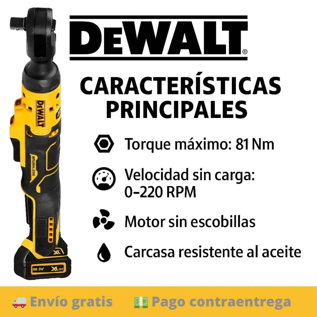 🔧 Ratchet Inalámbrico DEWALT 18V XR 1/2" – Potencia y Precisión en tus Manos