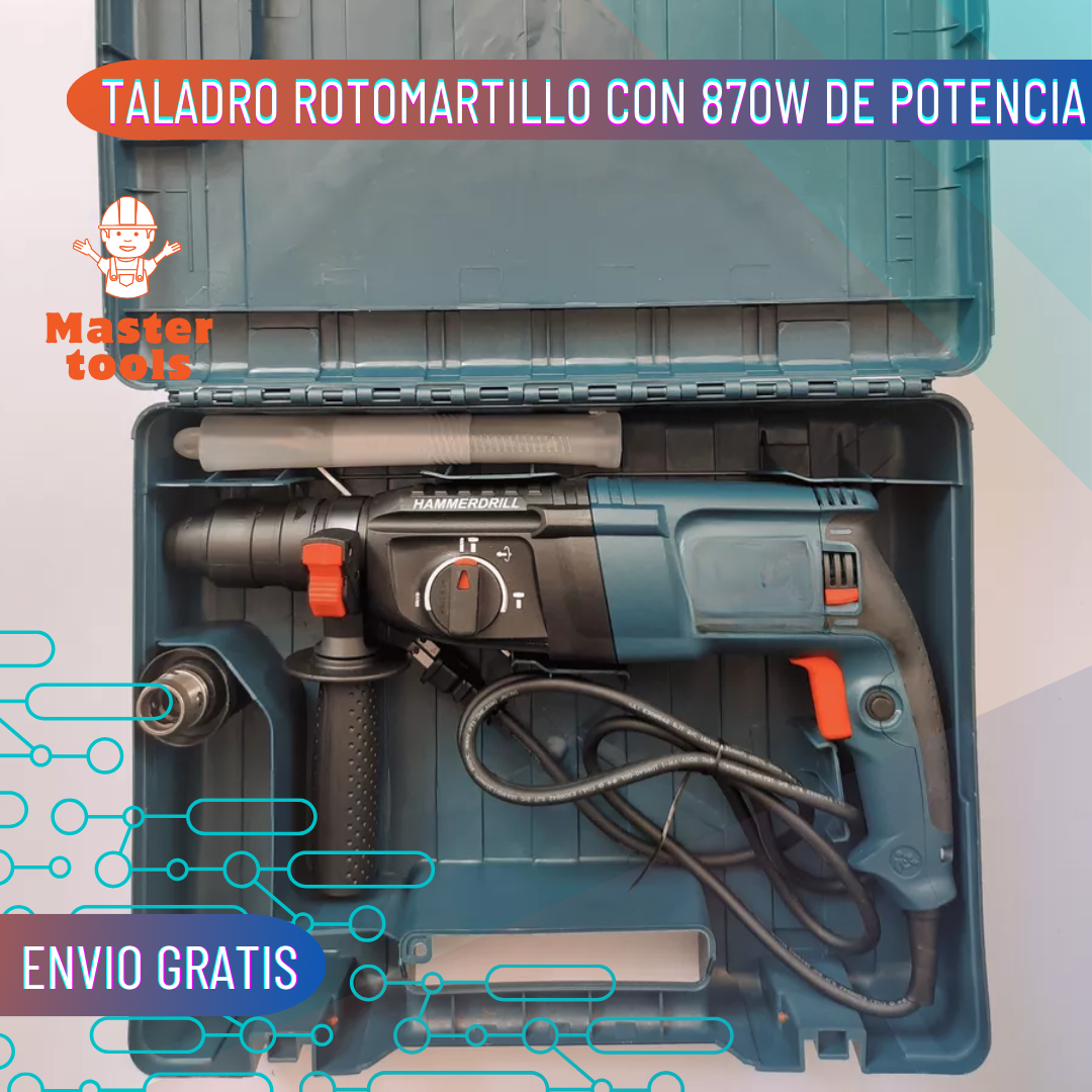 Taladro Rotomartillo Demoledor de 870W