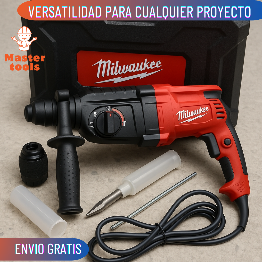 Taladro Rotomartillo Milwaukee 1200W de Puro Poder