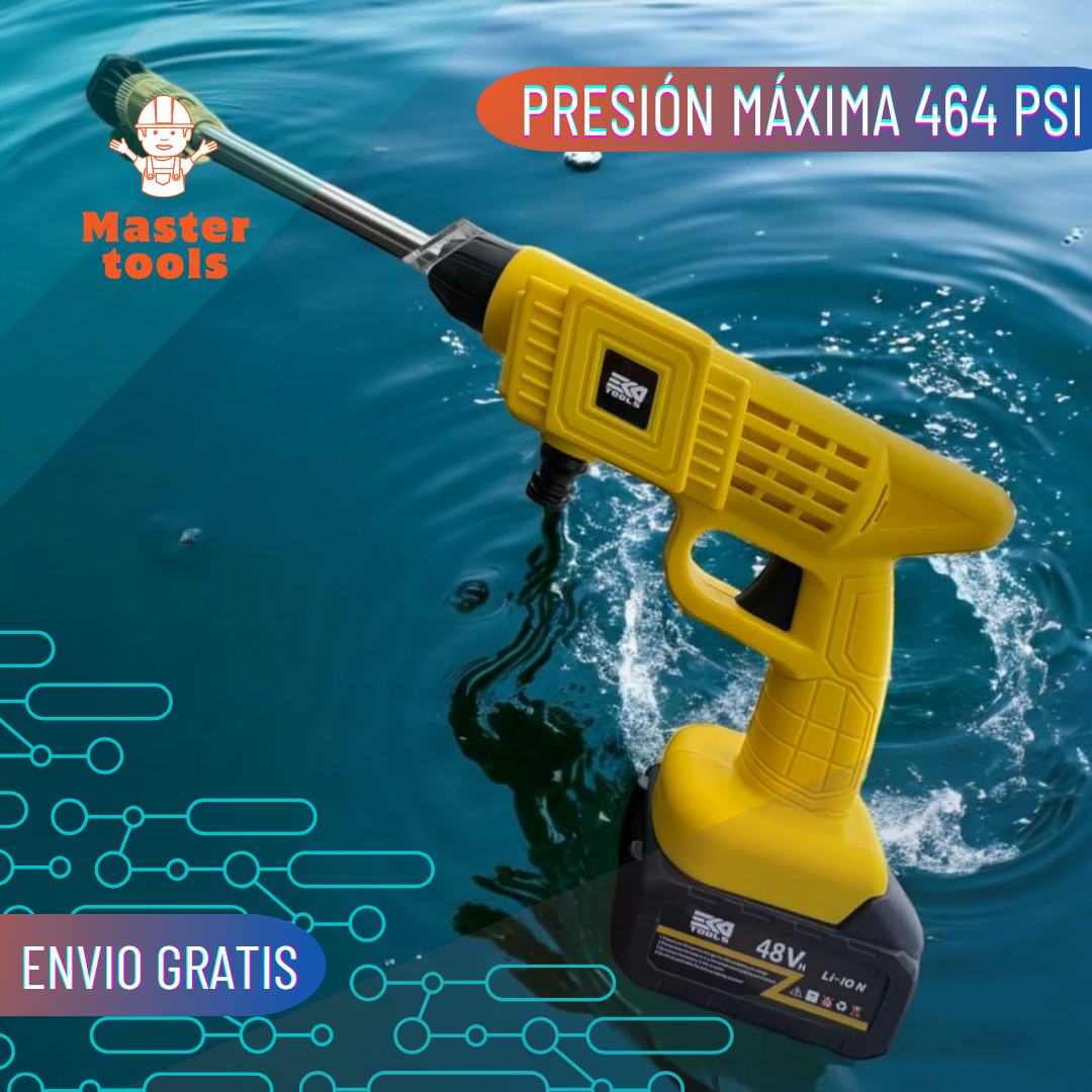 Hidrolavadora pulverizadora con 2 baterías de 48 v - color amarillo