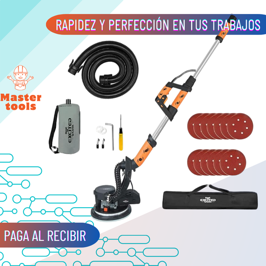 Lijadora eléctrica Excited Work de 750 W con 6 velocidades variables 500-1800, mango extensible