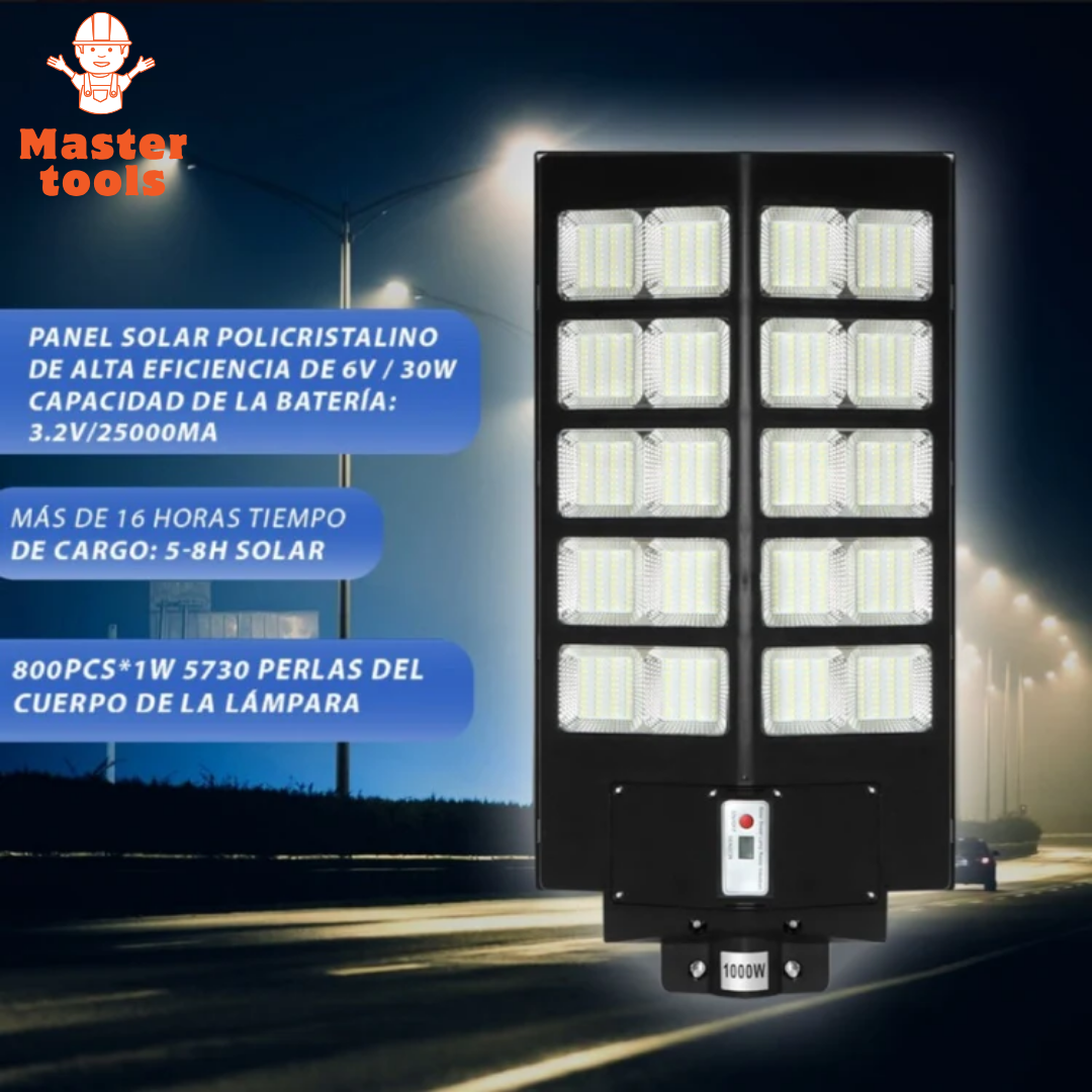 Lampara Solar 1000w - Tamaño 60CM x 34CM - Ilumina 250 a 300 m2