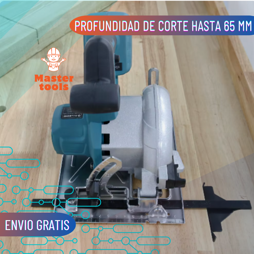 Sierra Circular Inalámbrica con Dos Baterías de Alta Potencia