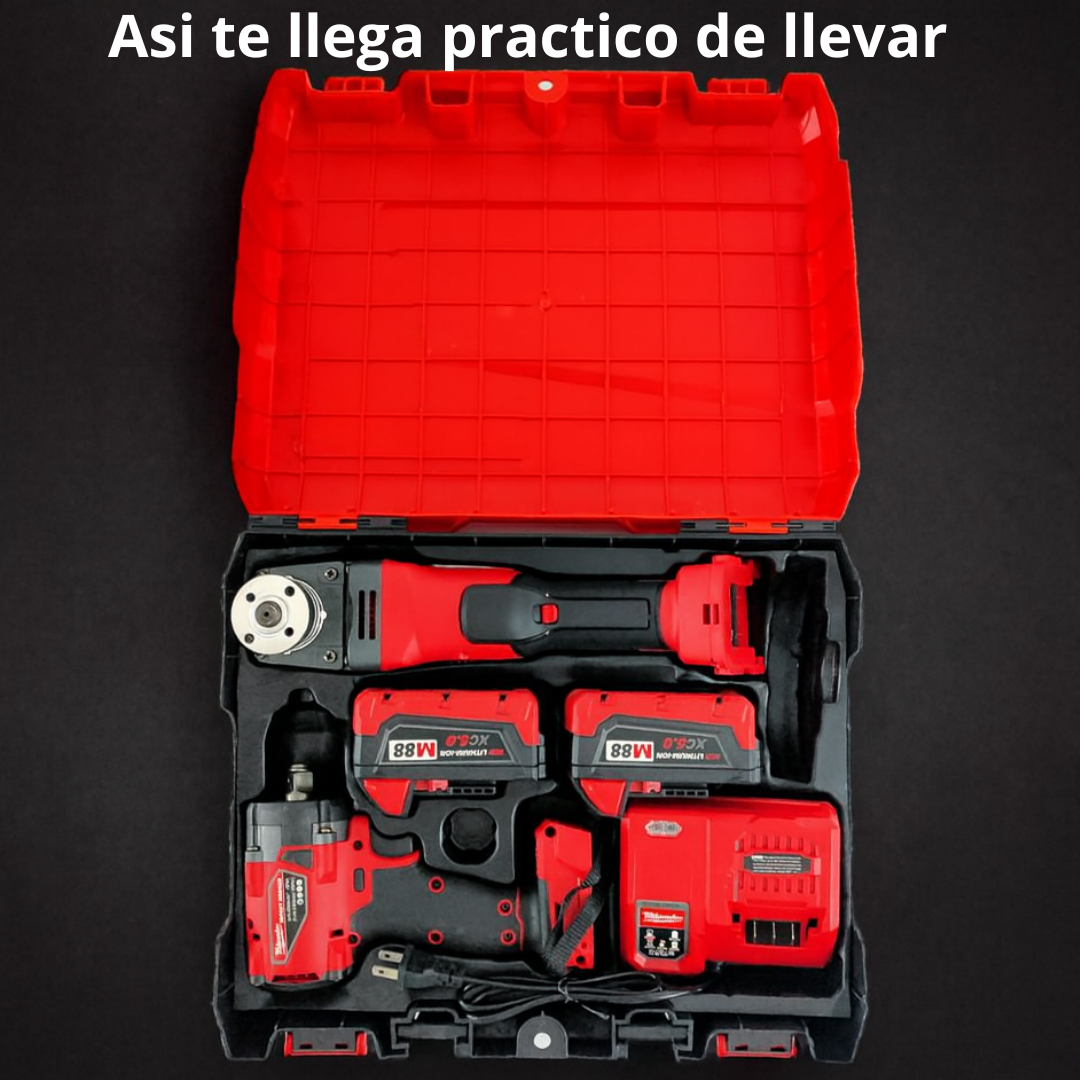 Llave de impacto de 350nm y pulidora de 4 1/2 Milwaukee