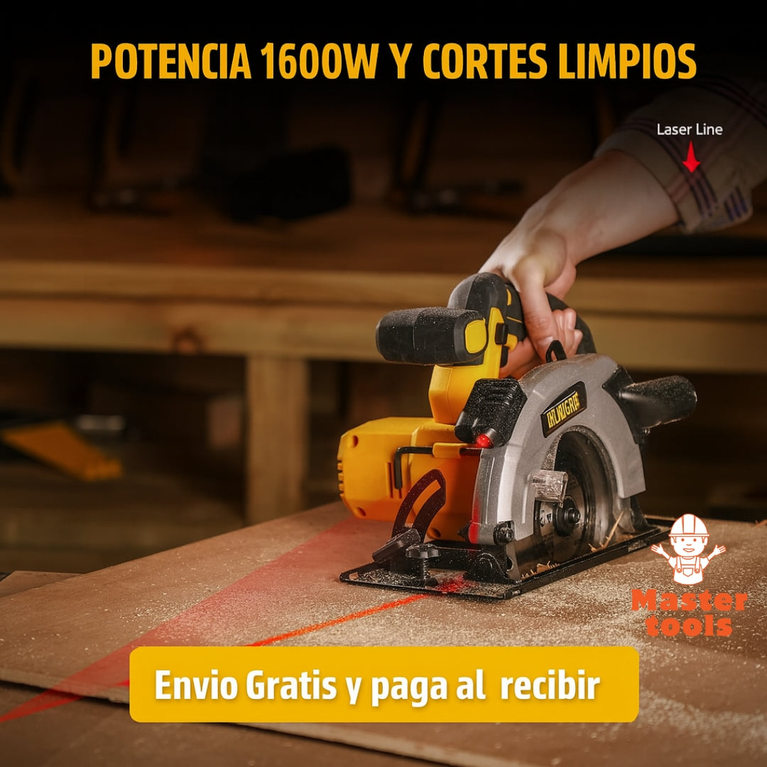 SIERRA CIRCULAR 7” DeWALT – Motor 1200W + Láser para Cortes Perfectos