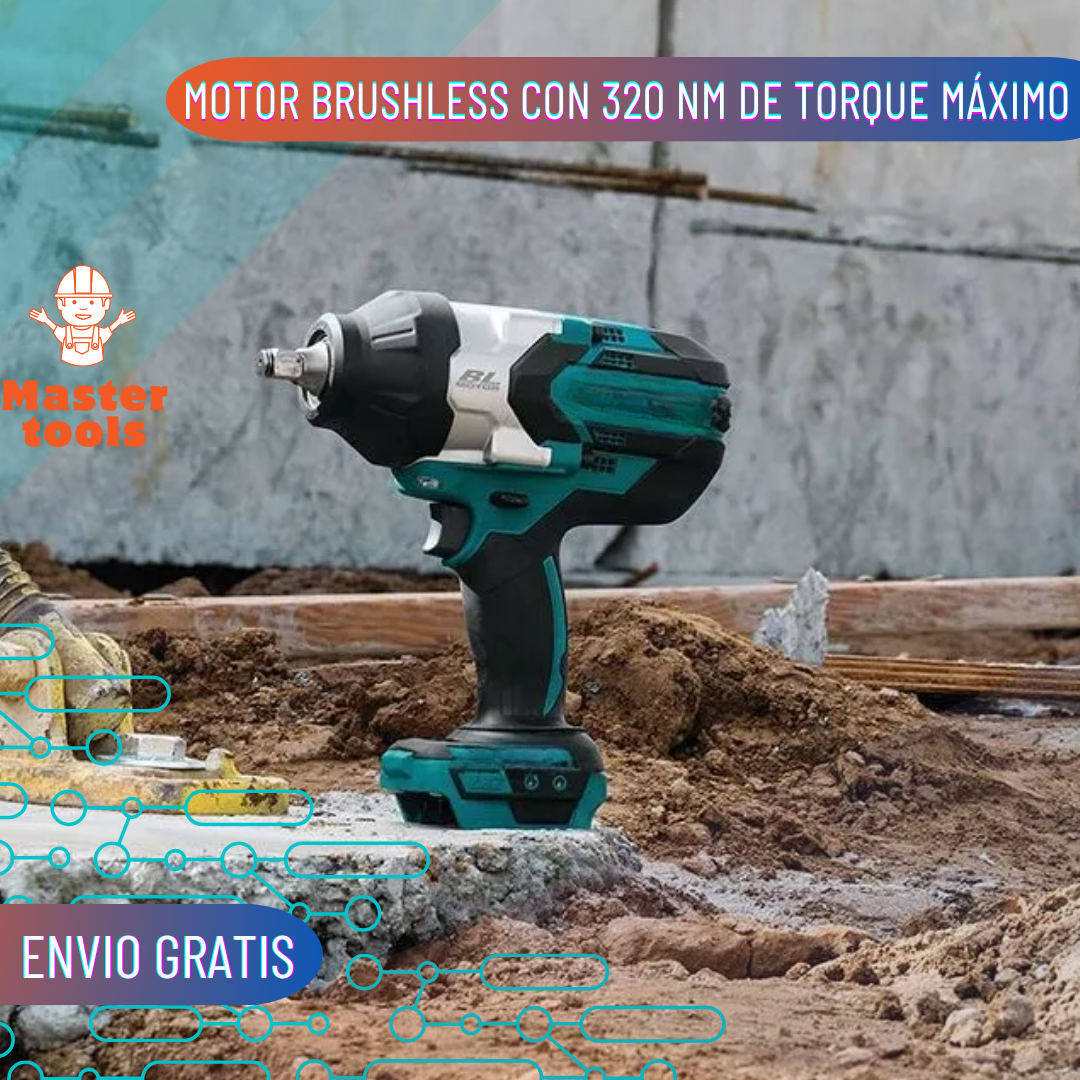 Kit Pulidora Inalámbrica 4 1/2 + Llave de Impacto de 1/2 Azul