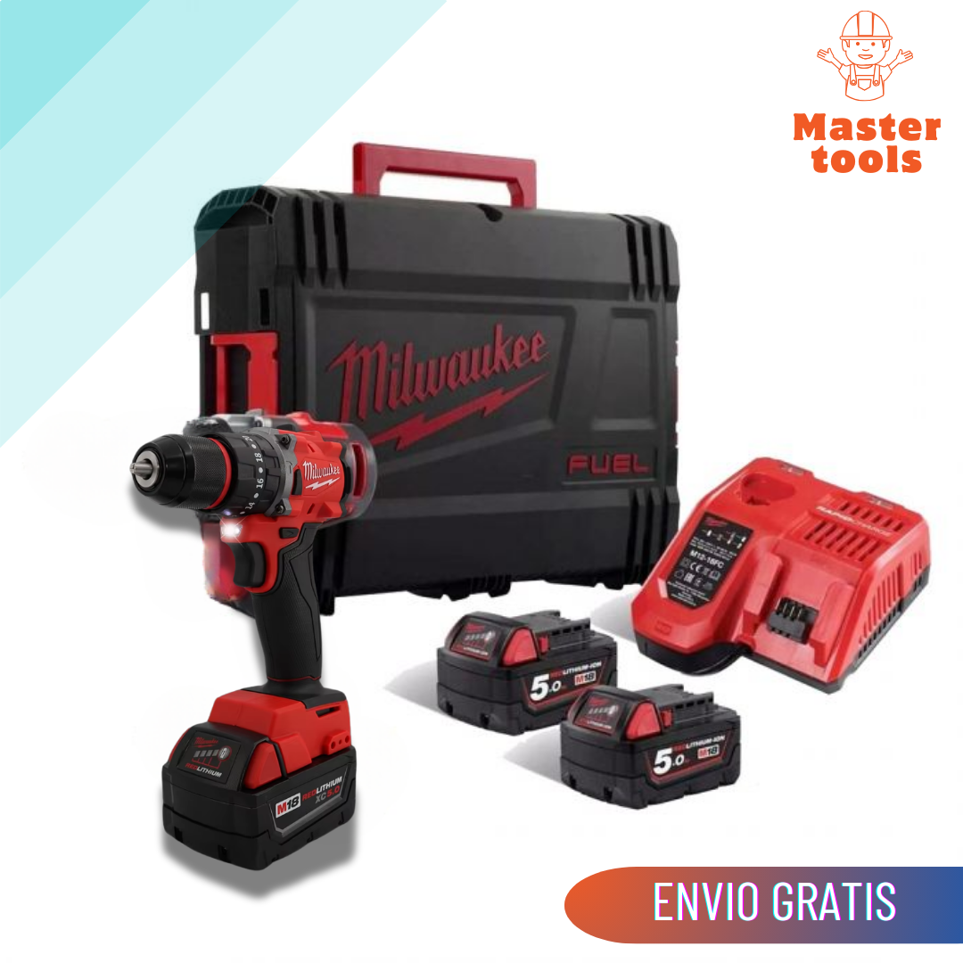 TALADRO INALÁMBRICO MILWAUKEE 36V Baterías de litio 36V 5.0Ah  INCLUYE  74 PIEZAS