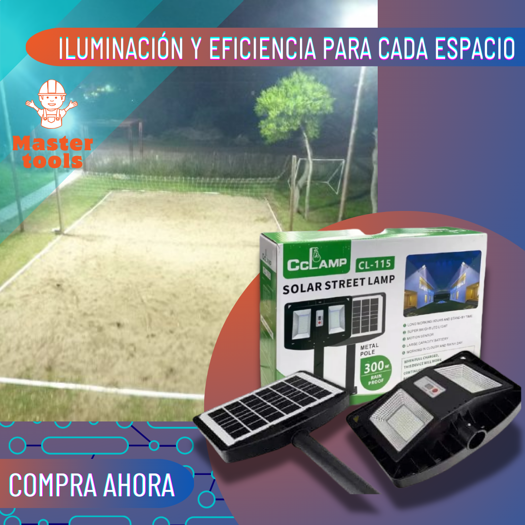 Lámpara Solar 300 Watts CL-115 – Iluminación Inteligente y Sostenible