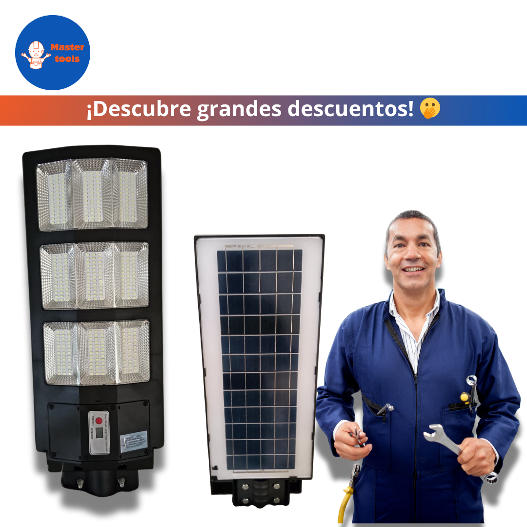 Lámpara Solar 500W – Grande (70 x 24 cm) + Obsequio: Tubo de Instalación – 1 Año de Garantía Real