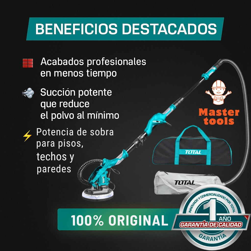 LIJADORA DE PARED Y TECHO TOTAL 1050W – POTENCIA INDUSTRIAL EN TUS MANOS