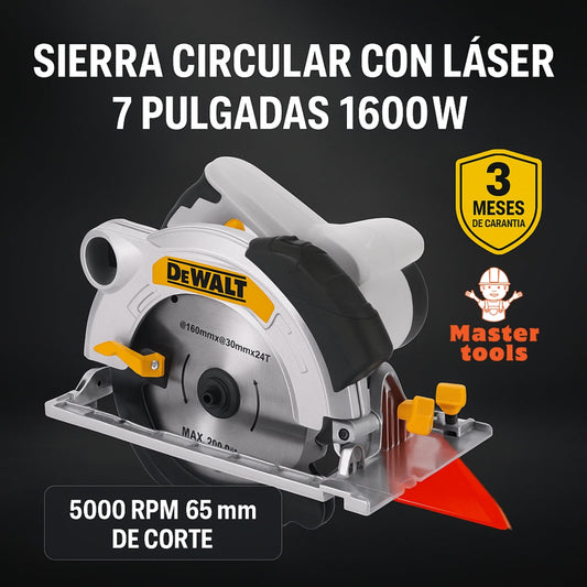 SIERRA CIRCULAR 7” DeWALT – Motor 1200W + Láser para Cortes Perfectos
