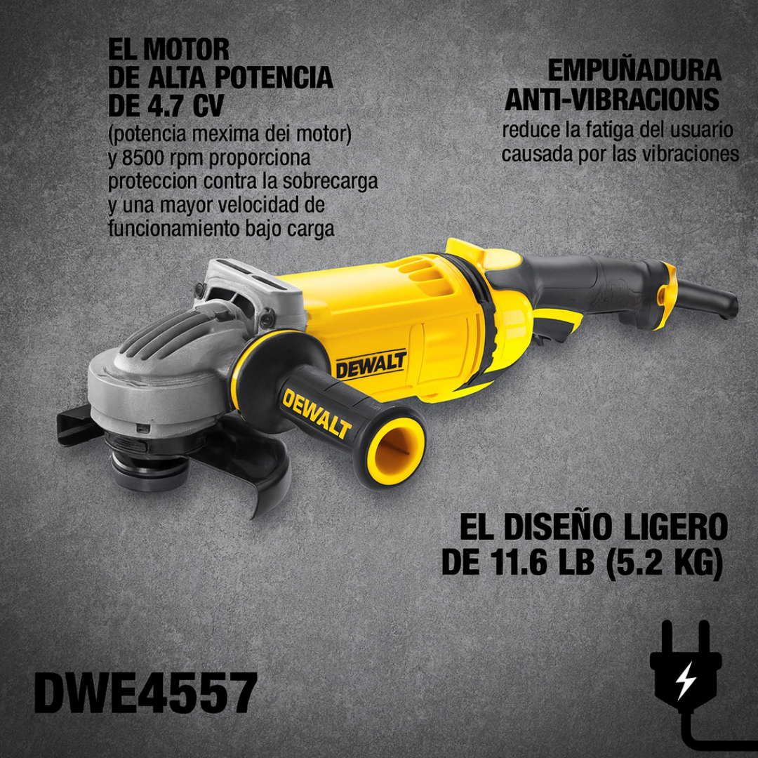 Taladro y Pulidora Eléctrica DeWALT – 650W Percutor 1/2” + Pulidora 850W 6 Velocidades Disco 4