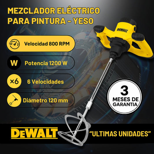 Mezclador DeWALT UT1200 – Potencia y Control para Mezclas Profesionales