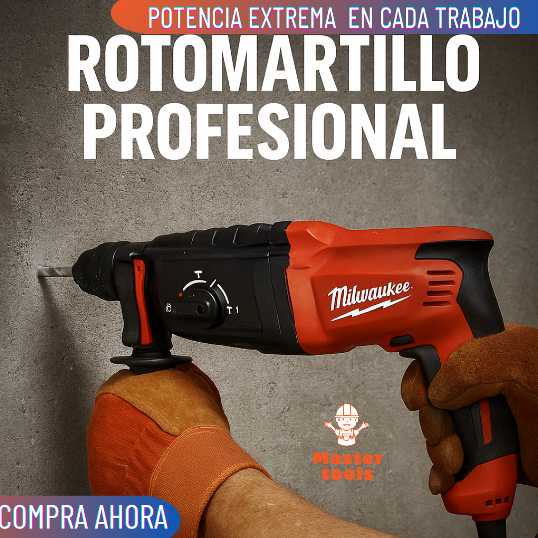 Taladro Rotomartillo Milwaukee 1200W de Puro Poder