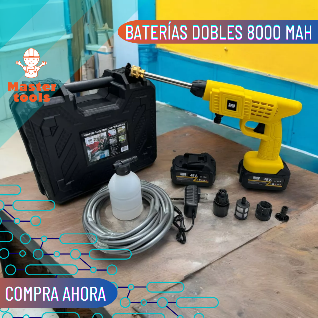 Hidrolavadora pulverizadora con 2 baterías de 48 v - color amarillo