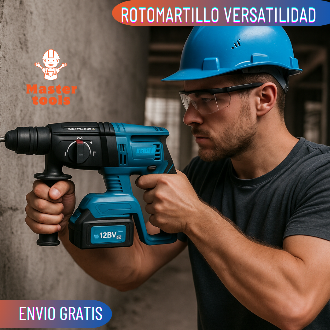 Combo 4 en 1 : Taladro, Pulidora, Pistola de Impacto y Rotomartillo. incluye 4 baterias