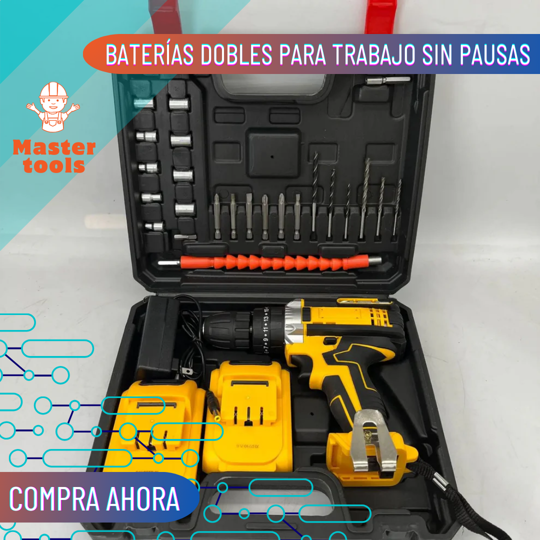 Taladro Inalámbrico 21V de Alta Potencia – Kit Profesional Todo en Uno