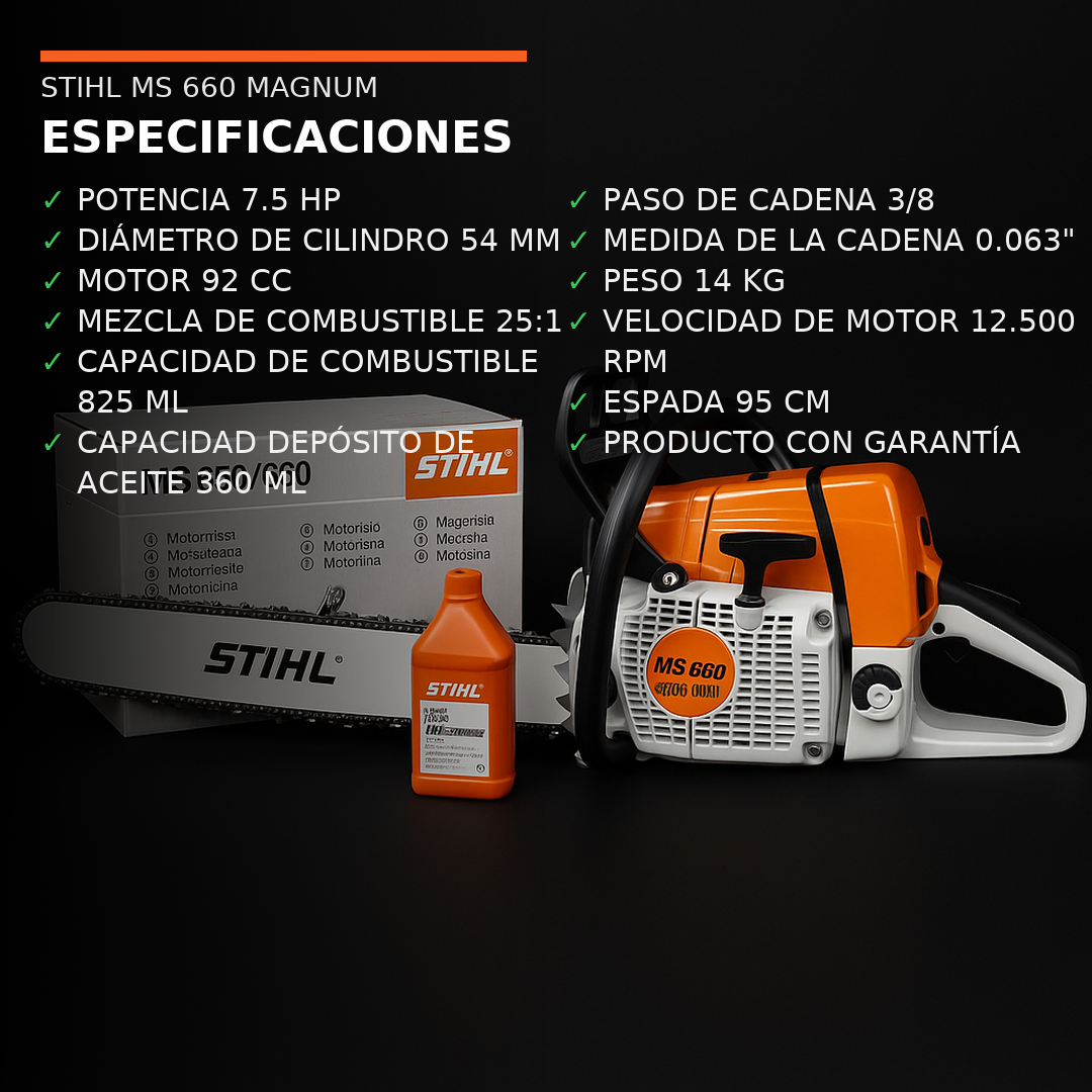 Motosierra Stihl 660 industrial + Aceite