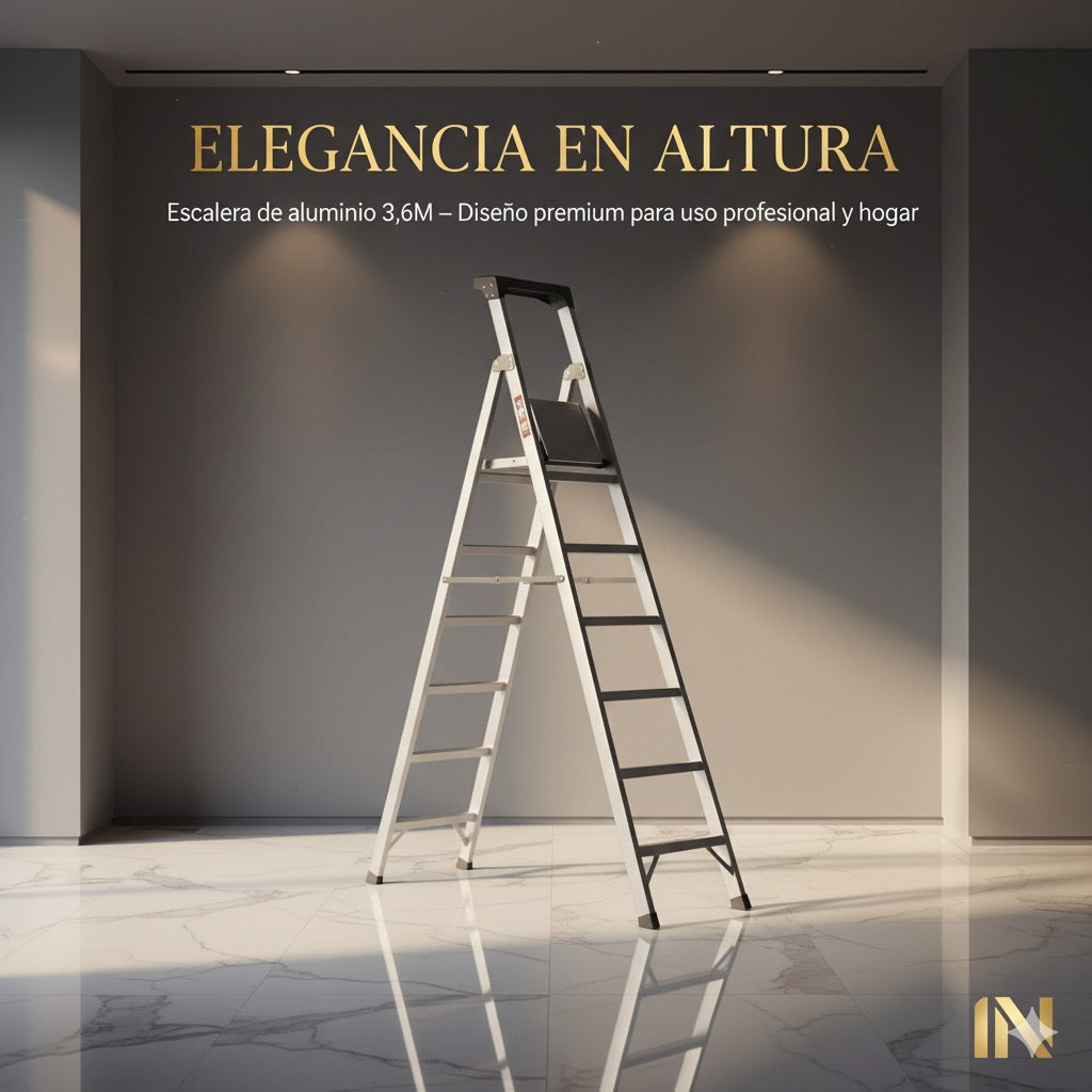 ⚡ ESCALERA DE ALUMINIO 12 PELDAÑOS – VERSATILIDAD Y SEGURIDAD - 3,6M de altura