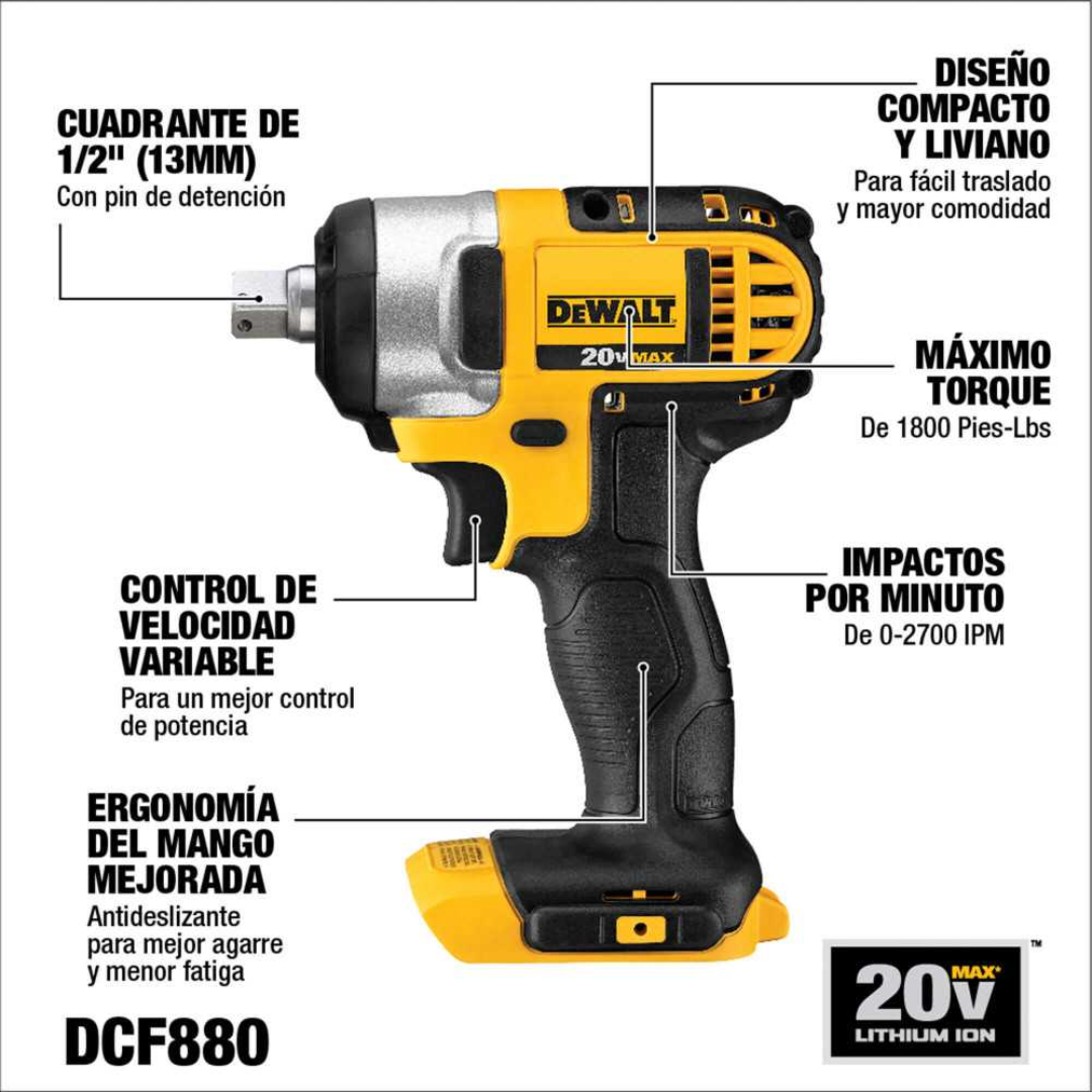 Llave de Impacto Dewalt 350nm 1/2