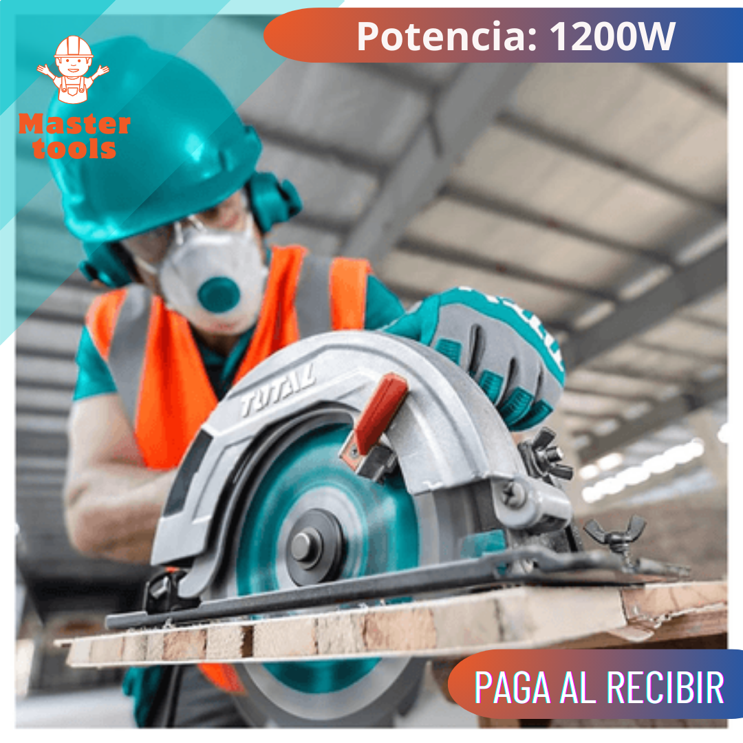 Potente Sierra Circular TOTAL 1200W 185 mm (7 1/4”) - 100% Original