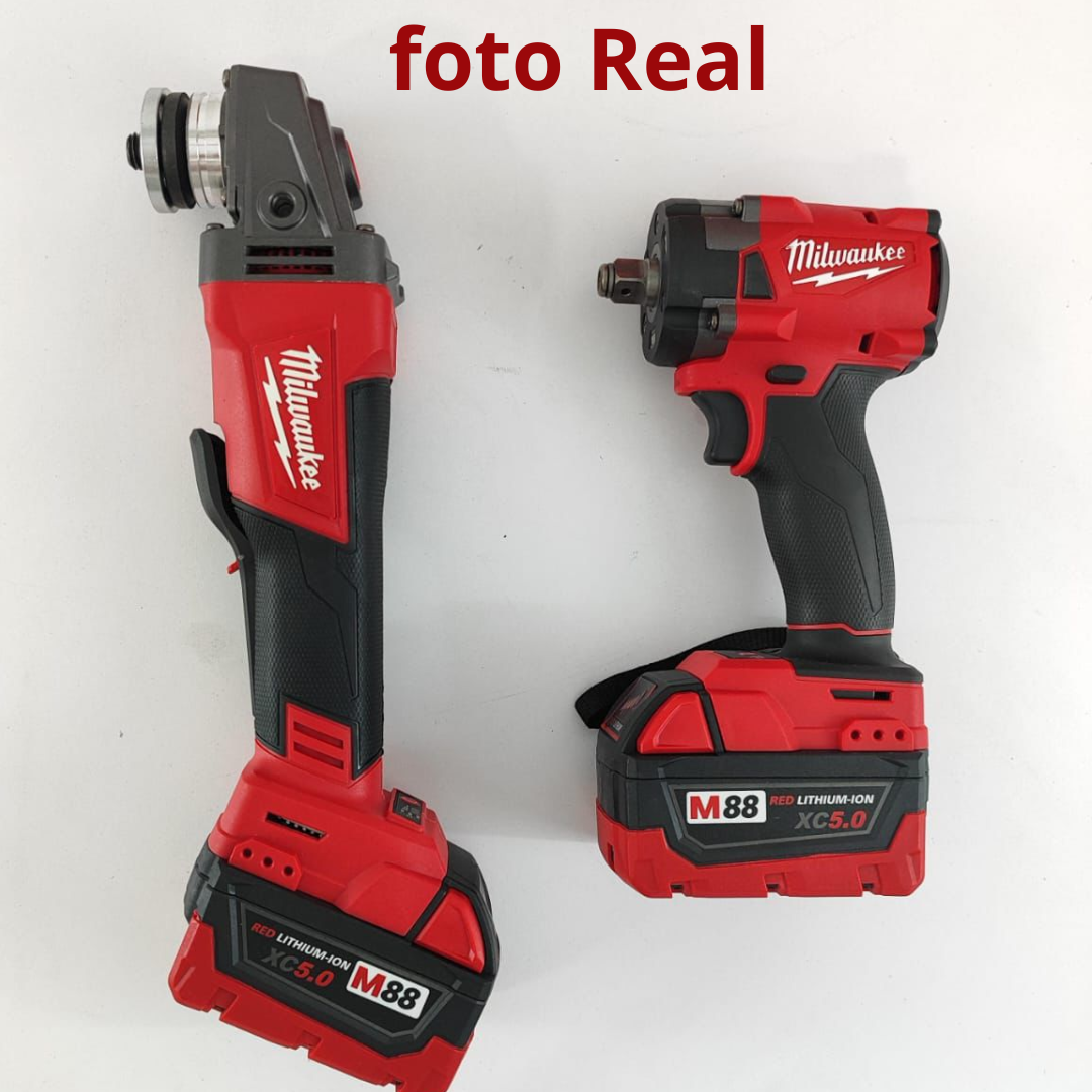 Llave de impacto de 350nm y pulidora de 4 1/2 Milwaukee