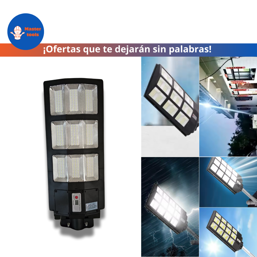 Lámpara Solar 500W – Grande (70 x 24 cm) + Obsequio: Tubo de Instalación – 1 Año de Garantía Real