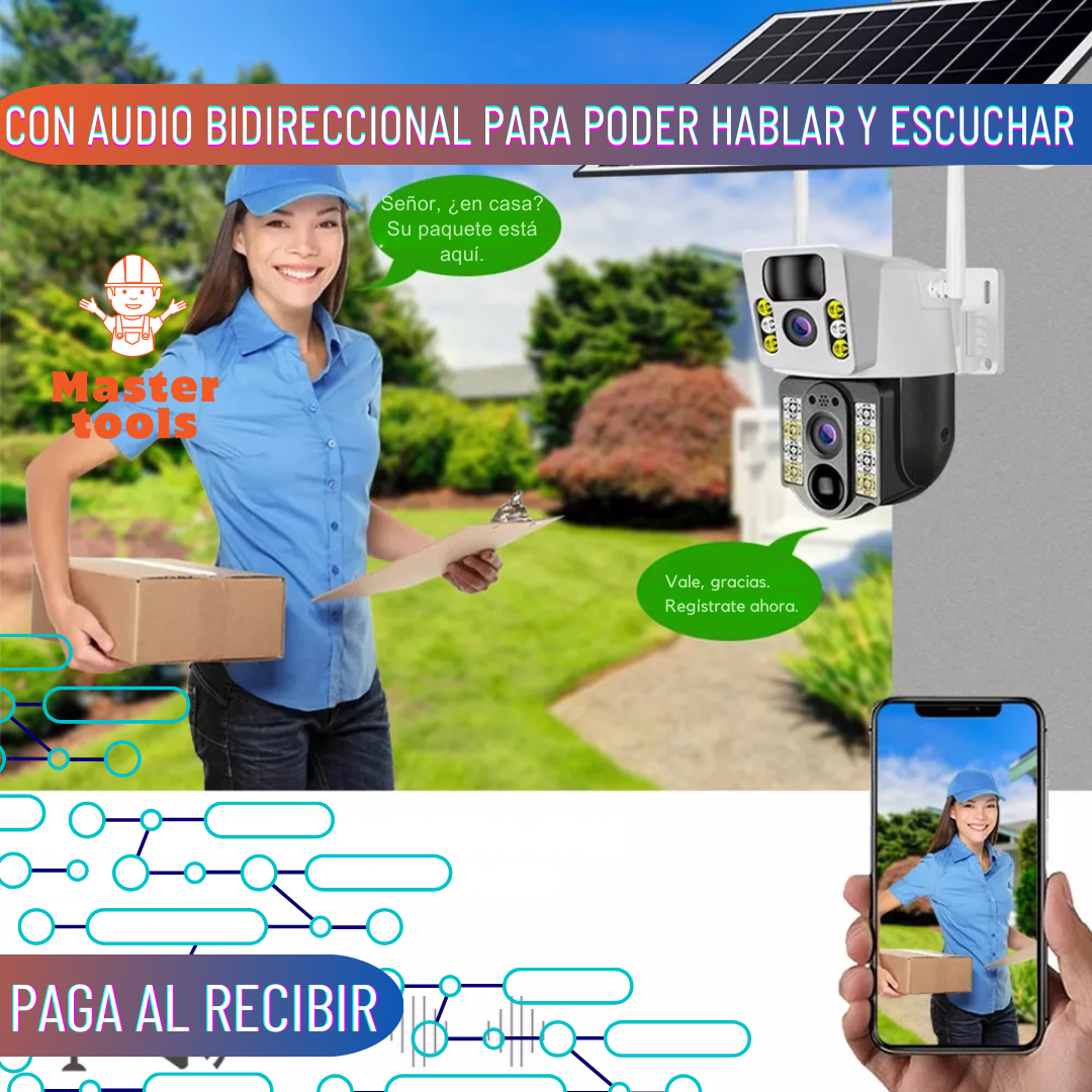 Cámara Solar 4g - Interiores y Exteriores - Funciona con Chip (Claro o Movistar)